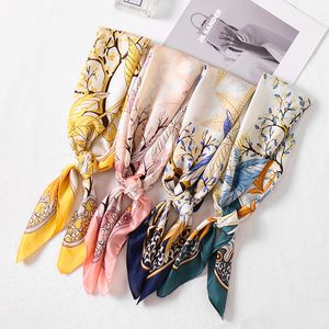 新しい2022ハイジャブスクエア女性シルクショールマッラベリースカーフバンダナスカーフFoulard Pashmina Ponchoブランド90 x90cm