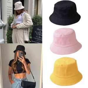 Women Panama Bucket Hat Women Outdoor Foldable Hat Summer Sunscreen Cotton Fishing Hunting Cap Casual Hats Sunbonnet Kids Y220301