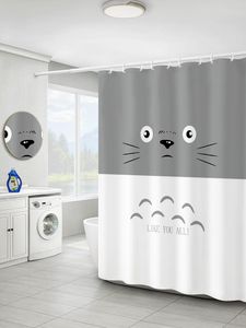 Душевые занавески Totoro Мой сосед Cat Anime Водонепроницаемый занавес Ванная комната из полиэстера D Девушки дети мальчики мультфильм x180