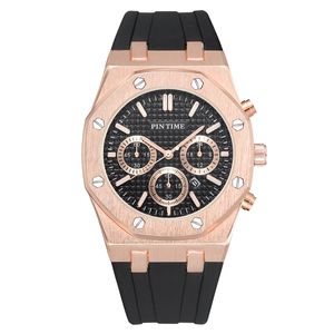 PINTIME Orologio da uomo in silicone Top Brand di lusso Orologio al quarzo Calendario Orologio militare da uomo Sport Orologio da polso Relogio Masculino Relojes 210329