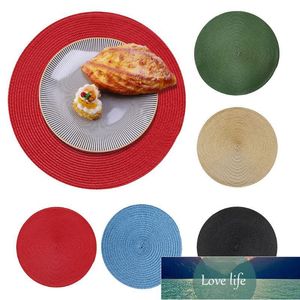 Mats & Pads Heat Insulation Woven Placemat DIY Craft Coffee Cup Portable Kitchen Dinning Room Home Party Round Shape Table Decor Factory price expert design Quality