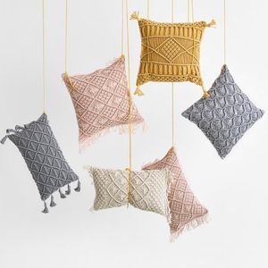 Capa de almofada de travesseiro de luxo feita à mão Bohemia Cushions cobre cojines sólidos decorativos para sofá decoração de sofá tassel house de coussin almofada/decil