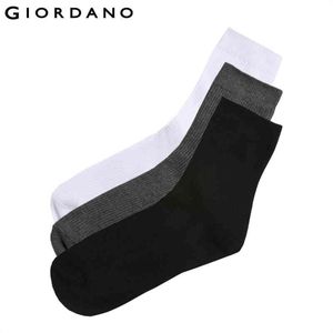 Giordano 3 Pairs-pack Basic Plain Socks for Men Soft Calcetines Hombre Andningsbar Meia Masculina de Marca