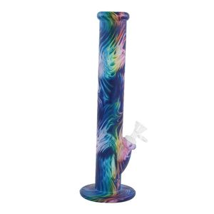 Düz 14 '' nargile nargile silikon bongs dab kuleleri sigara bong boruları nargile ısıya dayanıklı