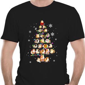 メンズTシャツメンズ面白いTシャツファッションTシャツギニア豚クリスマスツリースノーフレーク版女性Tシャツ A