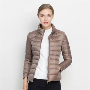 Ultra Light 90% Vit Duck Down Jacket Women Winter Coat Tunn Kvinna Slim Warm Windproof Plus Colth 211014