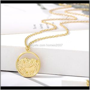 Pendant Necklaces & Pendants Jewelrysole Memory Couple Romantic Sweet Ocean Mountain Vows Charm Gold Clavicle Chain Female Outdoor Travel Nec