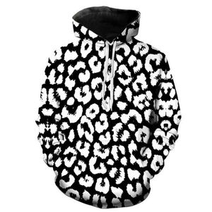 Leopard print hoodies mode 3d tryckta hooded tröja män kvinnor överdimensionerade hoodie hip hop pullover höst vinter unisex coat y0804
