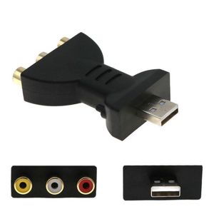 Usb Jak Bağlantı Konektörü toptan satış-Ses Kabloları Konnektörler Adaptörü USB Erkek RCA Kadın Bağlayıcı Taşınabilir Altın Kaplama Televizyon Bilgisayar Tel Kablo Kordon Jack Fiş