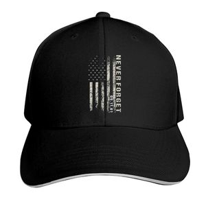 Basker vuxen baseball caps aldrig glöm 9/11 amerikansk flagg smörgås mössa vintage trucker hatt justerbar