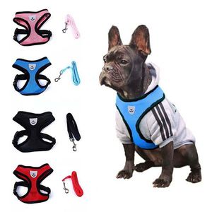 Dog Collar Leashes Slitstarka 1pc Söt Harness Puppy Fashion Mesh Vest Leash Lead Set Pet Supplies