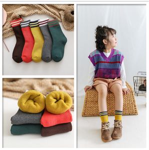 5Pairs / pack toddler woolen kids kids meias para meninos inverno curta suave quente meninas espessas terry meias 1-12Y 111 b3