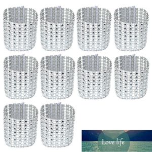 Napkin Rings 10pcs Crafts Serviette Buckle Mesh Rhinestone Ring Handmade Dinner Table Party Tableware Banquet Delicate Wedding Decor1