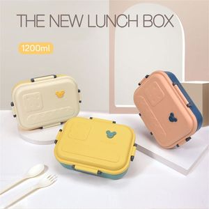 Cheese Microwave Lunch Box Portable Healthy Bento Box Leakproof Food Container Japanese Style Kitchen Children School Kids 210818