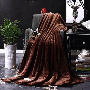 Soft Blanket Coral Fleece Fabric Solid Color Thick Throw Towel Bedding Sheet Home Travel Blankets