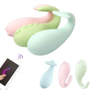 Silicone Monster Pub vibratore APP Bluetooth telecomando senza fili G-spot clitoride 8 velocità adulti gioco giocattoli sessuali per donne Sex Shop 210318