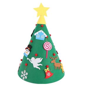 Tambores Artesanais venda por atacado-Decorações de Natal crianças Diy árvore feitos à mão de feltro d tambor liso corte