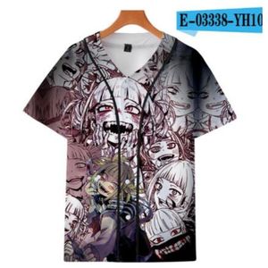 Sommar mode män jersey röd vit gul multi 3d tryck kort ärm hip hop lös tee shirts baseball t-shirt cosplay kostym 069