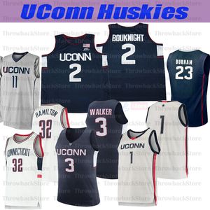 Custom Uconn Huskies College Basquetebol 1 Christian Vital 2 Gigi 10 Brendan Adams 12 Tyler Polley 15 Walker 34 Allen Jerseys