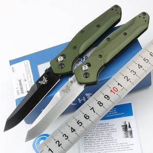 Benchmade 940 BM940 Osborne Auto Folding Knife 3.4" S30V Satin Plain Blade Green Aluminum Handles Outdoor Camping Hunting Survival Pocket Utility EDC Tools