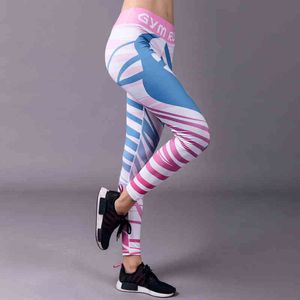 Wosawe Yoga Pants Women Mesh Leggings Sport Women Fitness Running Sportwear Sports Pants Work Out Gym Leggins H1221
