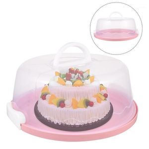 Enrole de presente portátil Bolo Cupcake Carrier Food Preservação com manipulação de caixas transparentes e casamento de sobremesa de embalagem