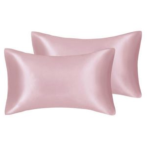 FATAPAESE Solid Silky Satin Skin Care Silk Hair Anti Pillow Case Cover Pillowcase Queen King Full Size dropship307c
