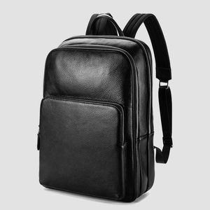 Negócio mochila primeira camada de couro homens macio couro genuíno grande capacidade de 16 polegadas laptop viajar mochila