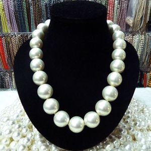 Colar de pérolas de concha branca do mar do sul, raro e enorme, mais baixo, joias, joias da moda
