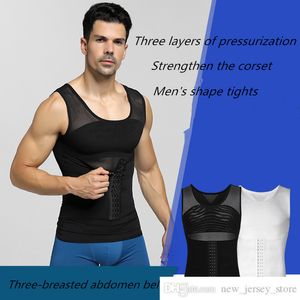 Own Brand 2020 Men's Corset Waist Belt Shaping Body Chest Abdomen Wicking Gym Fitness Fat Loss Breathable Light High Elastic Sports Corset