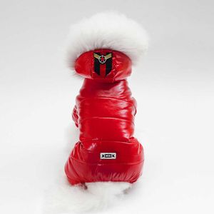 冬の暖かいペット犬の猫服スーパー厚い毛皮の襟のジャケットコート犬ジャンプスーツ迷彩ヨークシャー猫子犬服211007