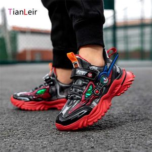 Sonbahar Çocuklar Sneakers Erkek Ayakkabı için Yüksek Kalite PU Deri Çocuk Ayakkabı Erkek Moda Rahat Çocuk Ayakkabı Chaussure Enfant 211022