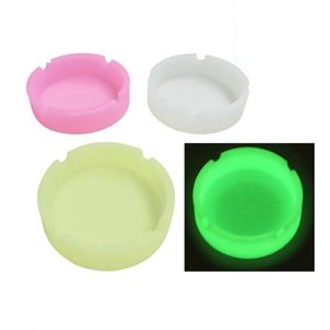 Silicone Ashtrays Cores Puras Luminous Camuflagem Logotipo Personalizado Erva Seco Herb Tabaco Portátil Cinza Círculo Redondo Casa Cigarro Cigarro