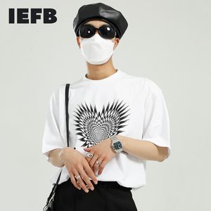 IDEFB Męskie Topy Lato Causal Black Biały Drukuj Tee Koreański Radiant Love Element Para Krótki Rękaw Koszulka 9Y7107 210524