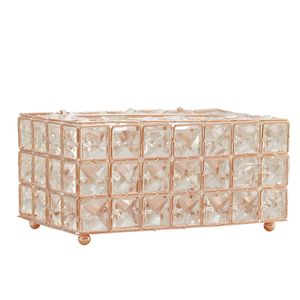 Scatola di tessuto di cristallo europeo Semplice casa soggiorno tavolino da tavolino cassetti desktop tovagliolo scatola di immagazzinaggio scatola creativa scatola di tessuto auto 1421 v2