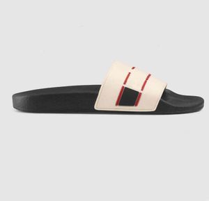 Kvinna / Man Sandaler Kvalitet Snygg Slipper Mode Klassiker Män Kvinnor Flat Skor Slide EU: 35-45 med låda