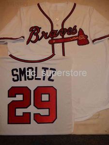 Personalizzato JOHN SMOLTZ Baseball Cool Base JERSEY Punto Qualsiasi Nome Numero Uomo Donna Maglia da baseball giovanile