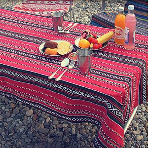 Mobiliário de estilo mexicano Cobertor Piquenique Handmade Tablecloth Listrado Boho Praia étnica Cobertores Toalha Tapete Troque