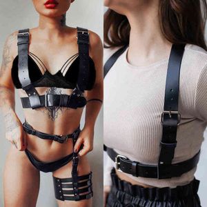 Nxy Bondage Sex Toys per coppie Al piano di sopra Intimo in pelle Pu Lingerie erotica regolabile Body Harna Fascia per imbracatura pettorale Beha 1211