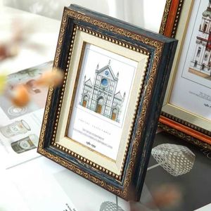 American Vintage Po Frame For Living Room Wedding Painting Po Frame Rectangle Picture Frame For Desktop Decor Home Art 210611