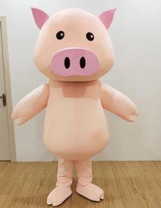 Fato de mascote do porco de Halloween Qualidade superior personaliza Animal Animal Anime Tema Caráter Adulto Natal Carnaval Fantasia Vestido