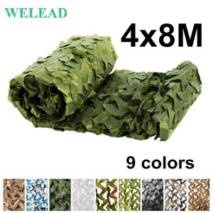 WELEAD 4X8M wzmocnione siatki kamuflażowe Wojskowe białe do cienia ogrodowego Tarpaulin Carport markizy ukrywanie siatki 4x8 8x4 8 * 4m 4 * 8m Y0706