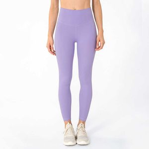 Women's Leggings Tight Double-sided Matte Nude Yoga Pants High Waist Running Fitness Sports Capris Gym Clothes Full Length Trouses