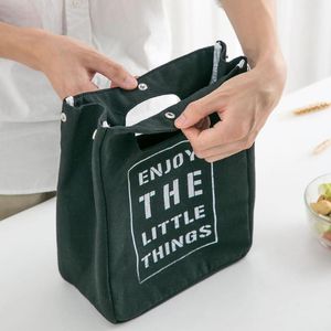 Portable Lunch Bag For Women Kids Men Cooler Box Canvas Insulation Storage Bags