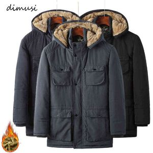 DIMUSI Giacca cargo da uomo invernale Casual Outdoor Escursionismo Giacca a vento Cappotti con cappuccio termico Maschile in pile Giacche calde Abbigliamento 8XL Y1122