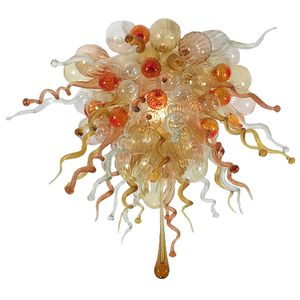 Nordic Hand Blown Glass Ball Chandelier Ceiling Lights Restaurant Living Room Creative Bubble Light Home Decor Luminaire 24 Inches