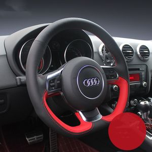DIY custom made Hand-stitched car steering wheel cover For Audi A1 A3 A8L S5 S7 SQ5 TT R8 car accessories wheel cover