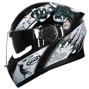 Man Motorcykel Full Face Casco Moto Anti Fog Motorbike Moped Bike Racing Hjälm med Bluetooth Space Black M-2XL