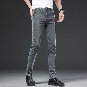2021 Marka Skinny Jeans Mężczyźni Slim Fit Denim Joggers Stretch Male Jean Ołówek Spodnie Niebieskie męskie Jeans Moda Casual Hombre Nowy 36 x0621