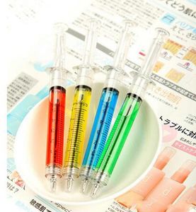 1000pcs Creative Ballpoint Pens syringe needle Ballpoint Pens needle ball pen trick of children\'s toys for students Ink Color black or
